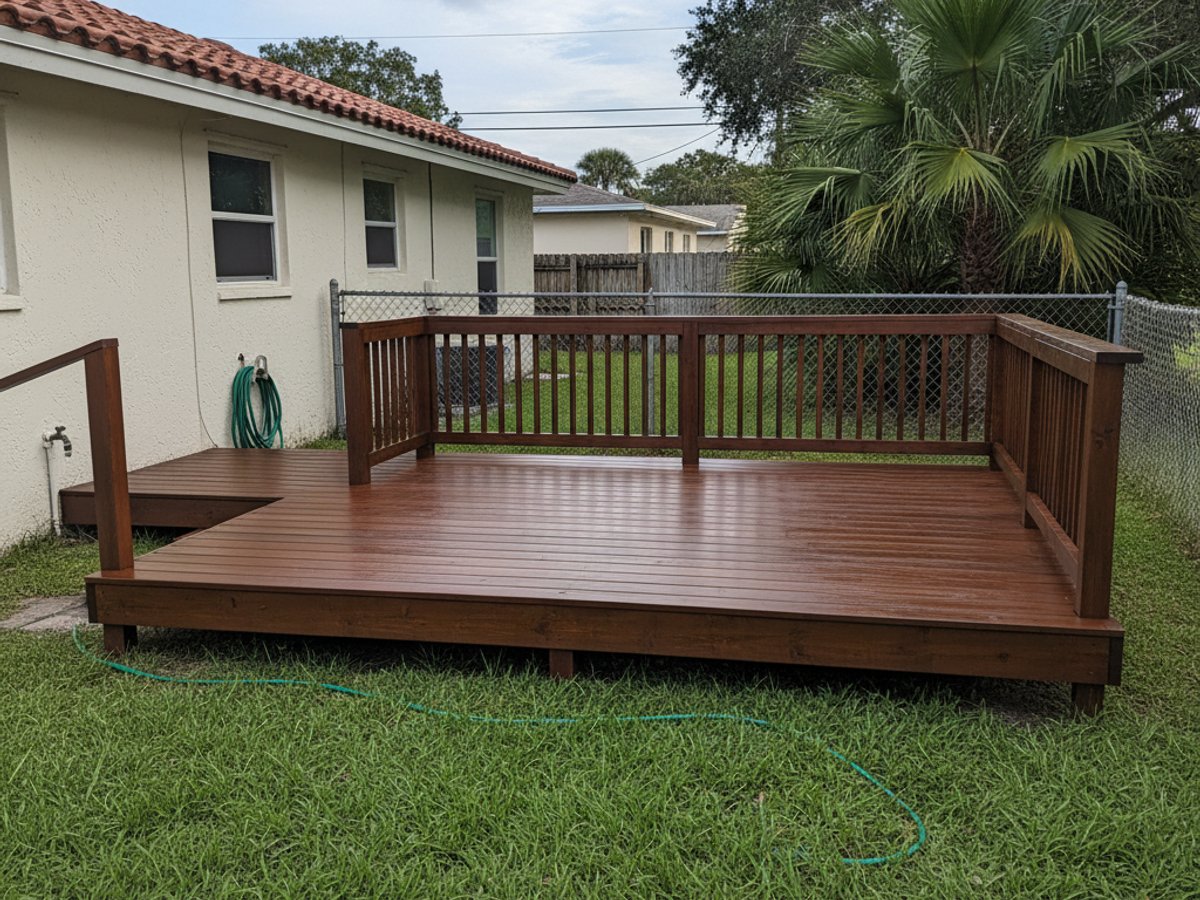 Custom Deck Design completed by Infinite Deck Company in Sunrise, FL
